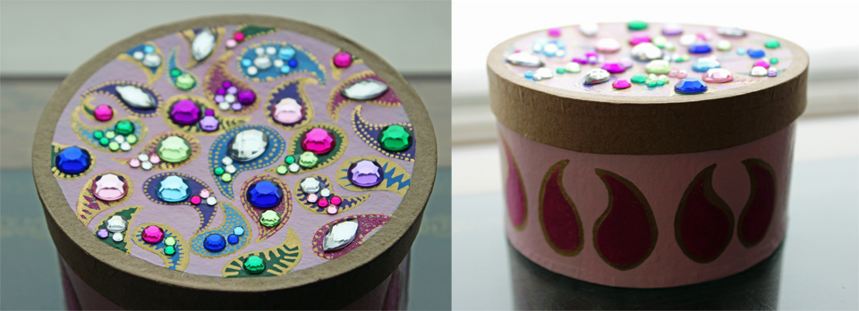 painted box with jewels