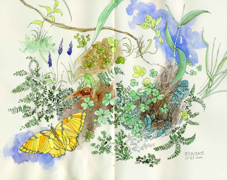 Imaginative garden drawing by Carolyn A Pappas
