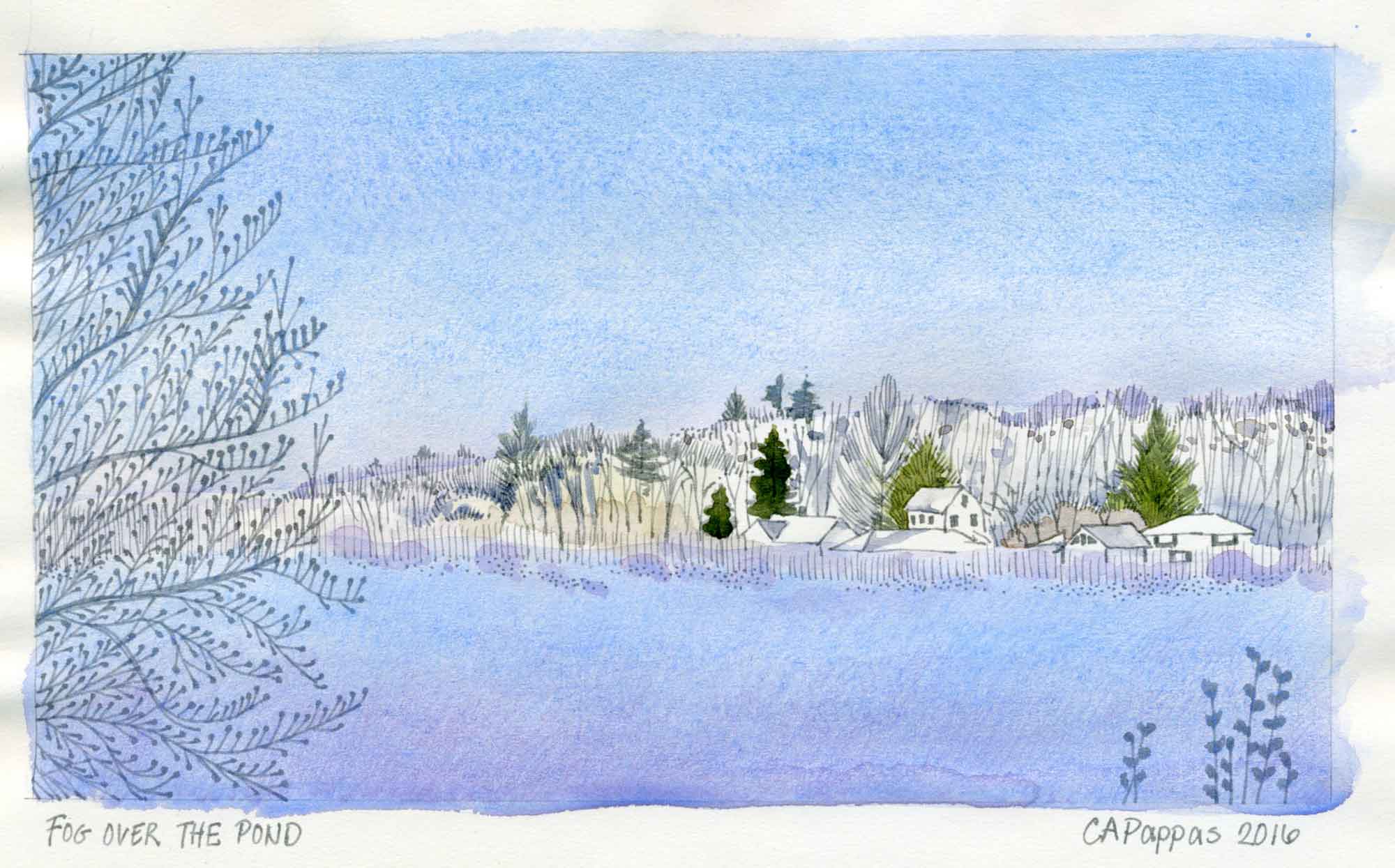 Winter Lake Landscape